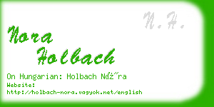 nora holbach business card